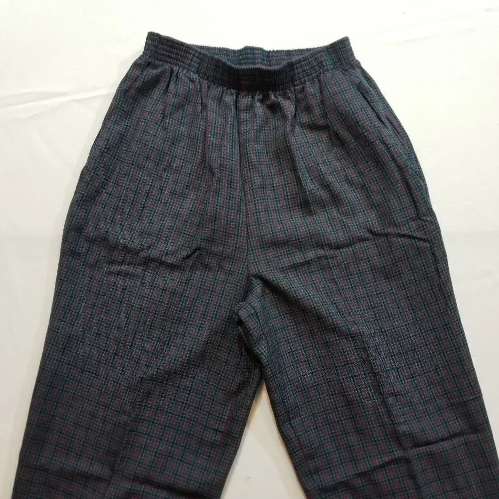 Retro Bobbie Brooks Balloon‎ Leg Plaid Trousers Size 6P